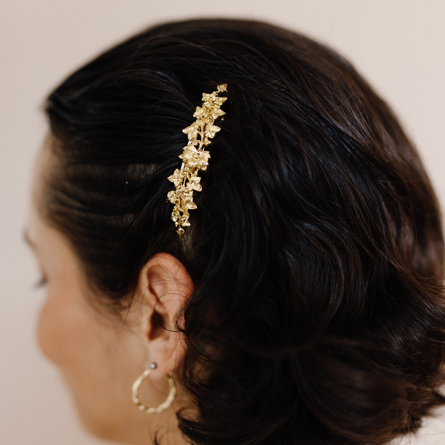 Barrette dorée mariage