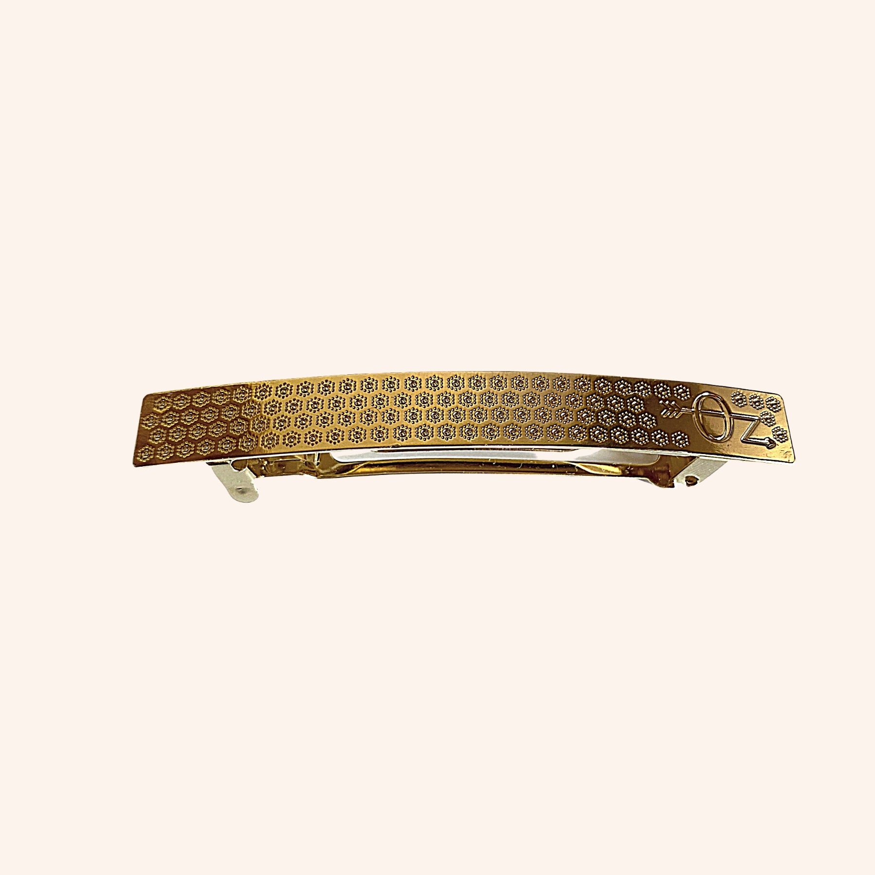 BARRETTE DOREE DECOREE AVEC MOTIF PETITES FLEURS