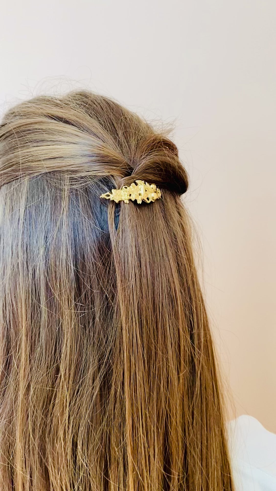 Barrette cheveux mariage dorée fabriquée en France